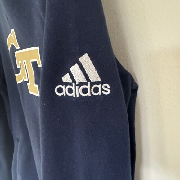 ADIDAS Georgia Tech Yellow Jackets Embroidered Logo Hooded Sweatshirt - Picture 3 of 5